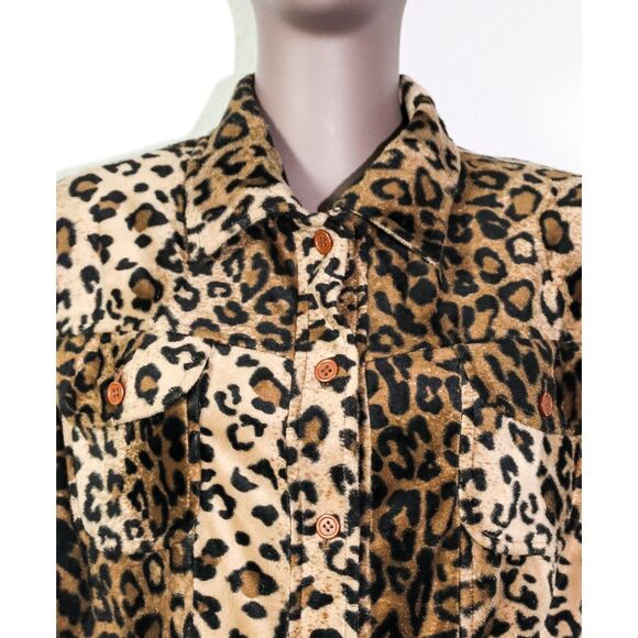 Vintage Y2K Leopard Jacket Festival Evening Jacket Boho Chic Top Size XL - Picture 3 of 4